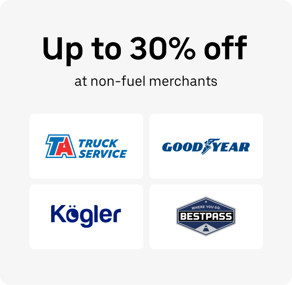 Up to 30% off at non-fuel merchants