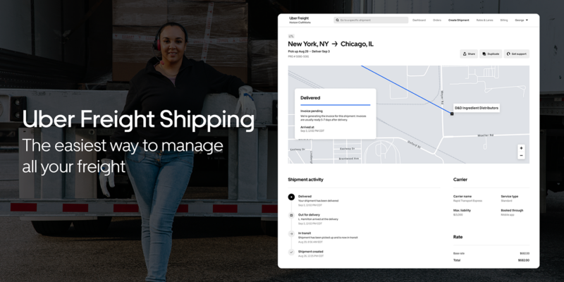 Avec Uber Freight Shipping, la gestion de votre fret devient plus simple.