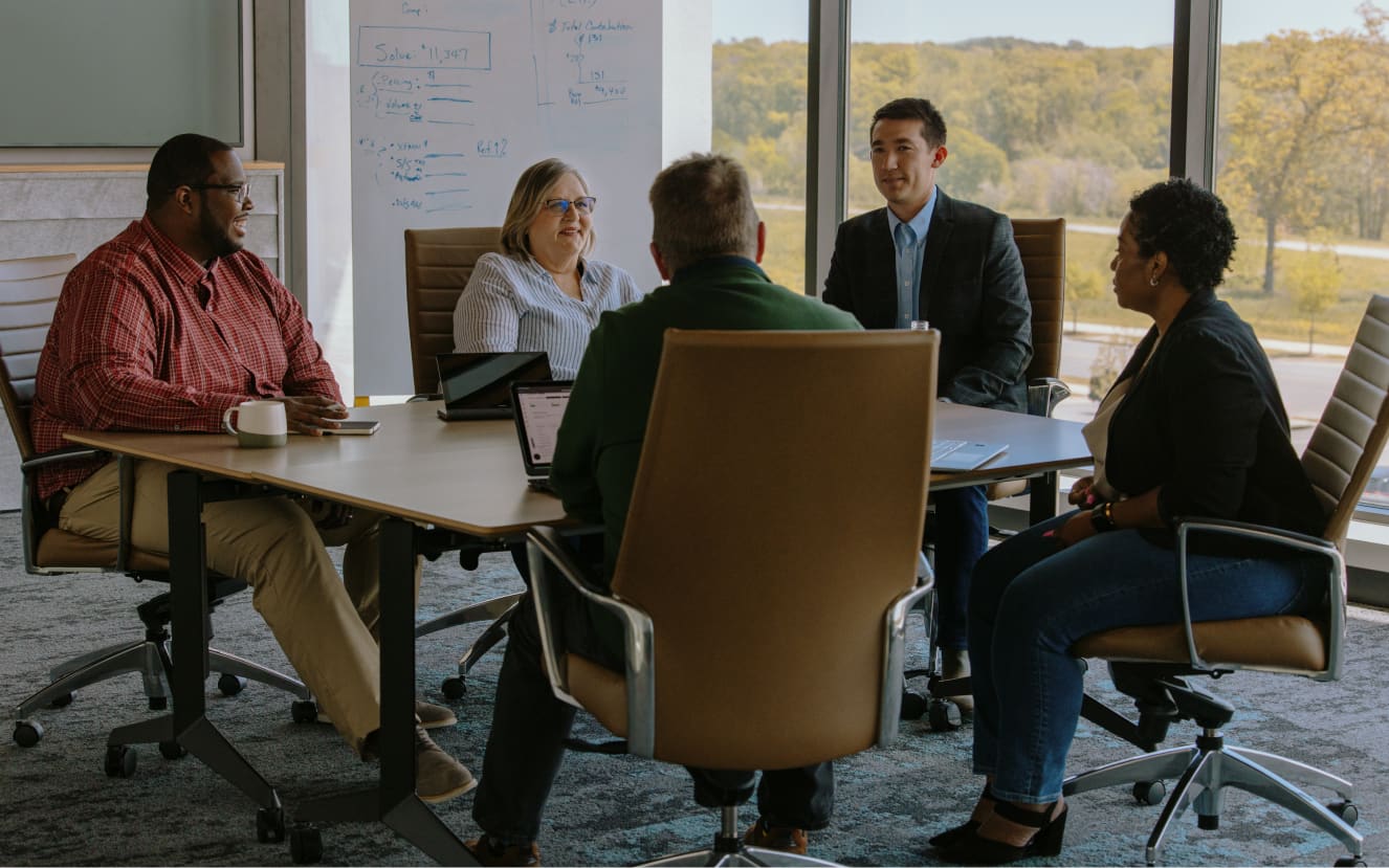 People talking in a conference room