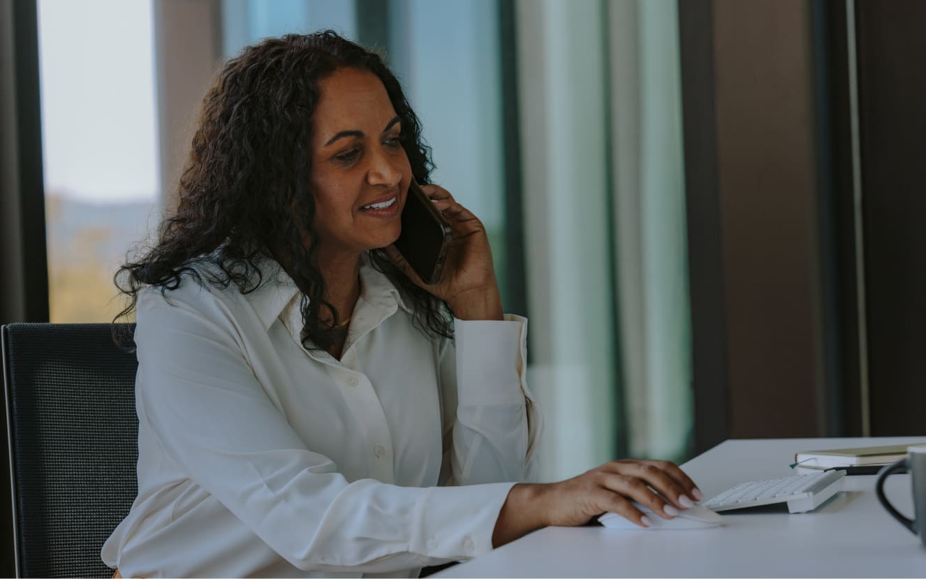 Women talking on phone